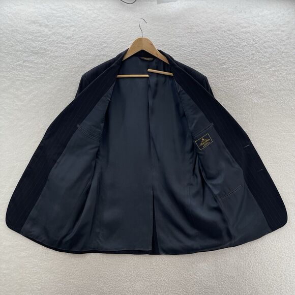 Brooks Brothers Pinstriped Blazer Men's 42S Blue 100% Wool 2 Button USA Vintage - Picture 6 of 11